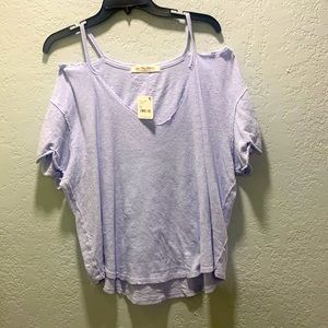 We The Free Lavender Cold Shoulder Top